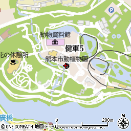 熊本市動植物園周辺の地図