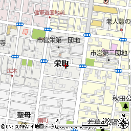 熊本県熊本市東区栄町周辺の地図