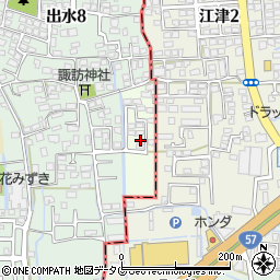 熊本県熊本市中央区江津周辺の地図