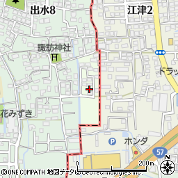 熊本県熊本市中央区江津周辺の地図
