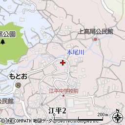 九州電力単身江平寮周辺の地図