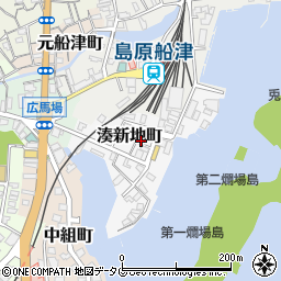 長崎県島原市湊新地町周辺の地図
