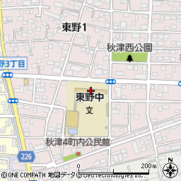熊本市立東野中学校周辺の地図