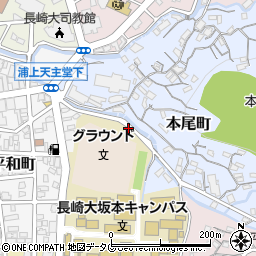 本尾町周辺の地図