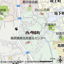 長崎県島原市西八幡町周辺の地図