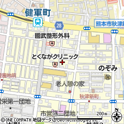 健軍商店街駐車場周辺の地図