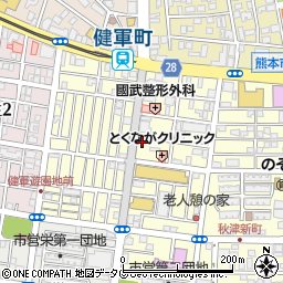 菅乃屋ミート健軍店周辺の地図