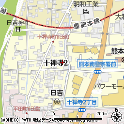 熊本県熊本市南区十禅寺周辺の地図