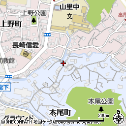 長崎県長崎市本尾町周辺の地図