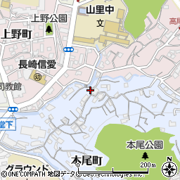 長崎県長崎市本尾町周辺の地図