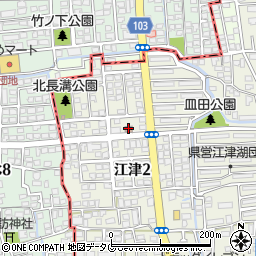 熊本江津郵便局 ＡＴＭ周辺の地図