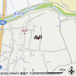 熊本県益城町（上益城郡）赤井周辺の地図