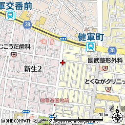 リパーク熊本若葉１丁目駐車場周辺の地図