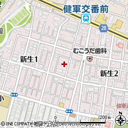 熊本県熊本市東区新生周辺の地図