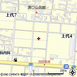 熊本県熊本市西区上代周辺の地図