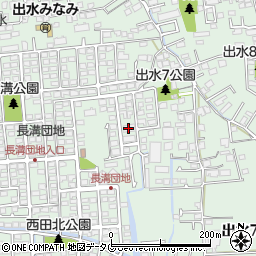 熊本市役所　中央区役所中央区役所関係機関出水南地域コミュニティセンター周辺の地図