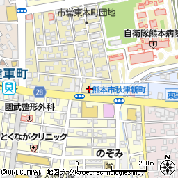 タイムズ熊本東本町駐車場周辺の地図