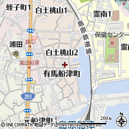 長崎県島原市有馬船津町周辺の地図