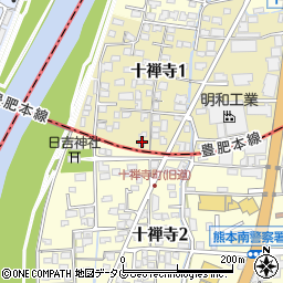 熊本県熊本市中央区十禅寺1丁目8-62周辺の地図