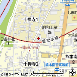 熊本県熊本市中央区十禅寺1丁目5-14周辺の地図