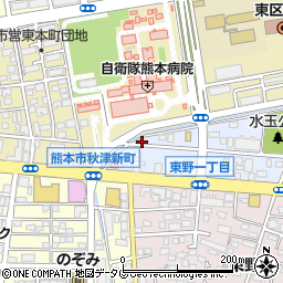 熊本県熊本市東区秋津新町2-2周辺の地図