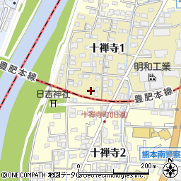 熊本県熊本市中央区十禅寺1丁目8-60周辺の地図