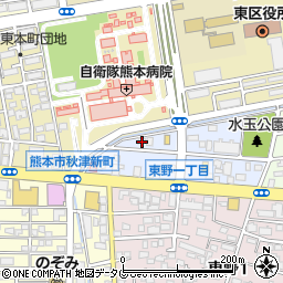 熊本県熊本市東区秋津新町2-23周辺の地図