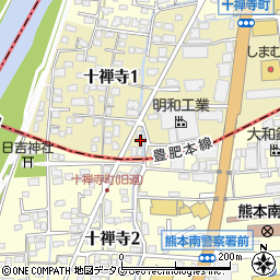 熊本県熊本市中央区十禅寺1丁目5-15周辺の地図