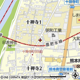 熊本県熊本市中央区十禅寺1丁目5周辺の地図