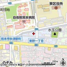 熊本県熊本市東区秋津新町2-14周辺の地図