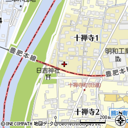 熊本県熊本市中央区十禅寺1丁目8-77周辺の地図