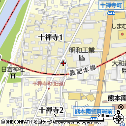 熊本県熊本市中央区十禅寺1丁目5-16周辺の地図