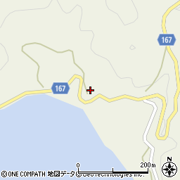 久賀島の集落周辺の地図