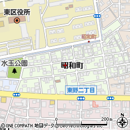 熊本県熊本市東区昭和町周辺の地図