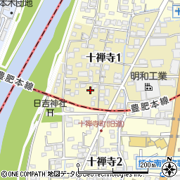 熊本県熊本市中央区十禅寺1丁目8-54周辺の地図
