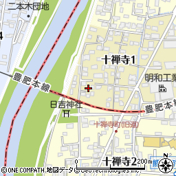 熊本県熊本市中央区十禅寺1丁目8-42周辺の地図
