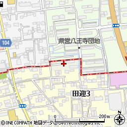 熊本県熊本市南区八王寺町周辺の地図