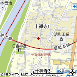 熊本県熊本市中央区十禅寺1丁目8-57周辺の地図