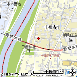 熊本県熊本市中央区十禅寺1丁目8-41周辺の地図