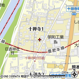 熊本県熊本市中央区十禅寺1丁目7-24周辺の地図