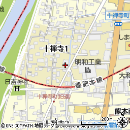 熊本県熊本市中央区十禅寺1丁目7-21周辺の地図