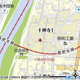 熊本県熊本市中央区十禅寺1丁目8-38周辺の地図