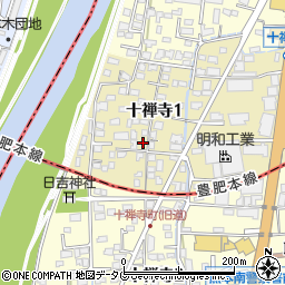 熊本県熊本市中央区十禅寺1丁目8-34周辺の地図