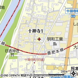 熊本県熊本市中央区十禅寺1丁目7-32周辺の地図