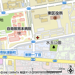 熊本県熊本市東区東本町17周辺の地図