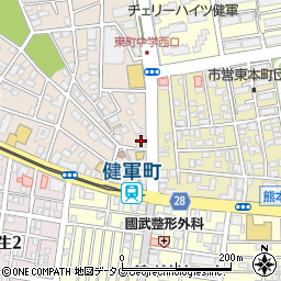 熊本銀行健軍支店周辺の地図