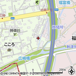 熊本県上益城郡益城町広崎356周辺の地図