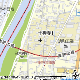 熊本県熊本市中央区十禅寺1丁目8-30周辺の地図
