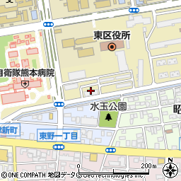 熊本県熊本市東区東本町18周辺の地図