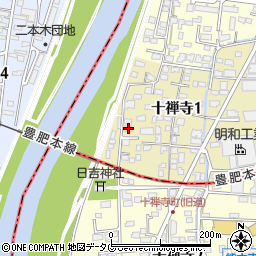 熊本県熊本市中央区十禅寺1丁目8-84周辺の地図